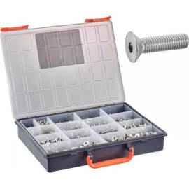 Coffret 1240 Pcs Vis Métaux Tête Fraisée Six Pans Creux - ISO 10642 - Inox A4 - D-Work
