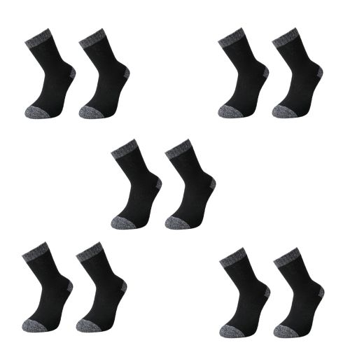 Lot de 5 Paires de Chaussettes 39/42 – Gris Chiné et Noir – Confort et Style – Nine Worths - NINE WORTHS
