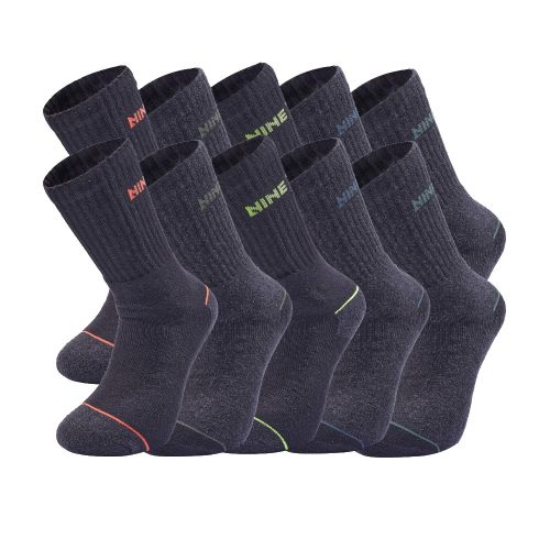 Lot de 5 Paires de Chaussettes Alfy Taille 43/46 - Anthracite/Noir - Confort et Durabilité - NINE WORTHS