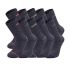Lot de 5 Paires de Chaussettes de Travail Alfy - Taille 39/42 - Anthracite/Noir - Résistant et Confortable - NINE WORTHS