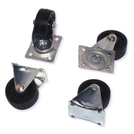 4 rotelle in gomma-metallo D. 40 mm, 2 fisse, 2 girevoli carico massimo 70 kg - 598140 - Beast