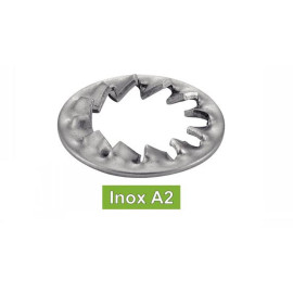 200 Rondelles Eventail à Dentures Intérieures Jz 3 mm - DIN 6798 J - NFE27-625 - UNI 8842 - Inox A2 - D-Work
