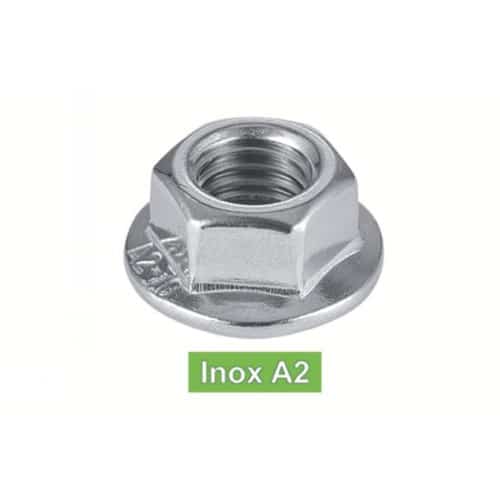 200 Écrous à embase crantée M4 - Inox A2, norme DIN 6923 - ACTON