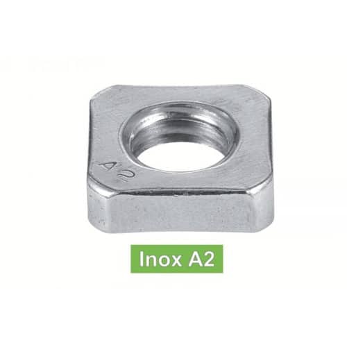 200 Écrous bas carrés M5 - Inox A2, norme DIN 562 - Résistants et durables - ACTON