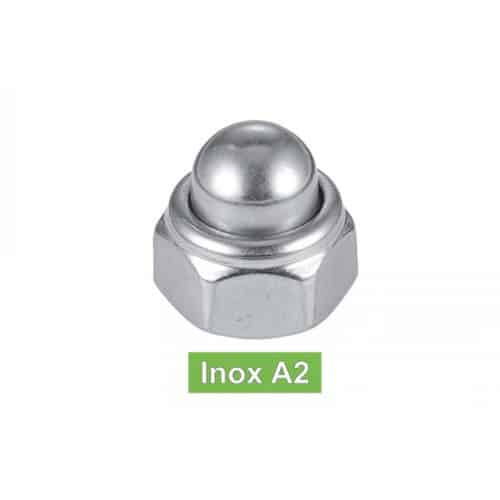 200 Écrous borgnes autofreines M8 - Inox A2, norme DIN 986 - Sécurisés et durables - ACTON