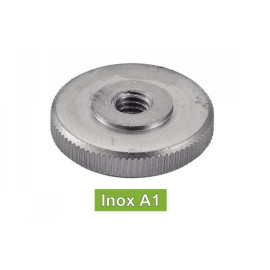 25 Ecrous Moletés Type Bas M6 mm - DIN 467 - UNI 6603 - Inox A1 - D-Work