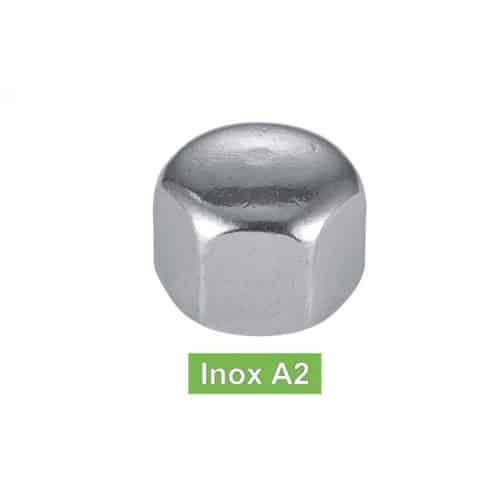 200 Ecrous Borgnes Hexagonaux Bas M4 mm - DIN 917 - Inox A2 - D-Work