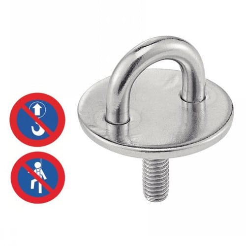 10 Pontets Sur Platine Ronde avec Tige Filetée 8 mm - Inox A2 - D-Work