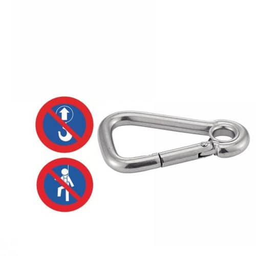 5 Mousquetons à œil asymétrique 8 mm - Inox A4 - Résistants et durables - ACTON