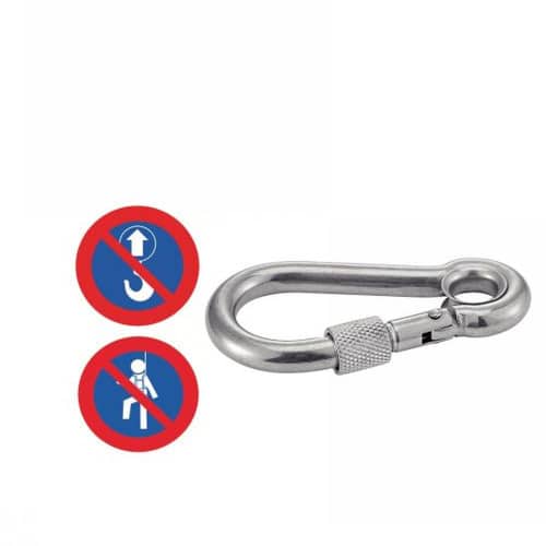 5 Mousquetons à Oeil avec Vis de Securité 5 mm - Inox A4 - D-Work