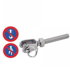 5 Embouts filetés à chape soudée pas à gauche 8 mm - Inox A4 - Petit modèle - ACTON