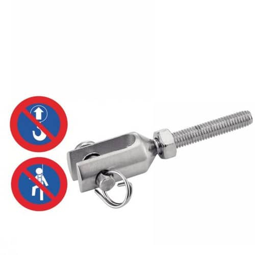 Embout fileté à chape usinée pas à gauche 8 mm - Inox A4 - Petit modèle - ACTON