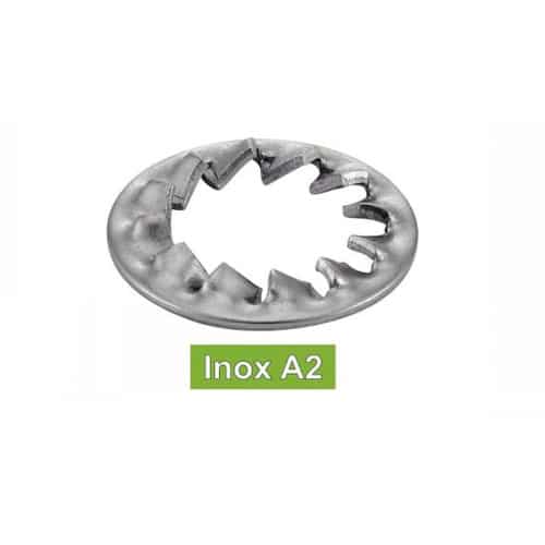 50 Rondelles Eventail à Dentures Intérieures Jz 16 mm - DIN 6798 J - NFE27-625 - UNI 8842 - Inox A2 - D-Work