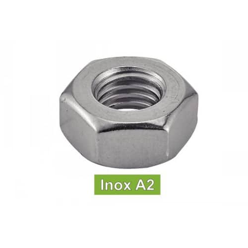 25 Ecrous Hexagonaux M22 mm - DIN 934 - Inox A2 - D-Work