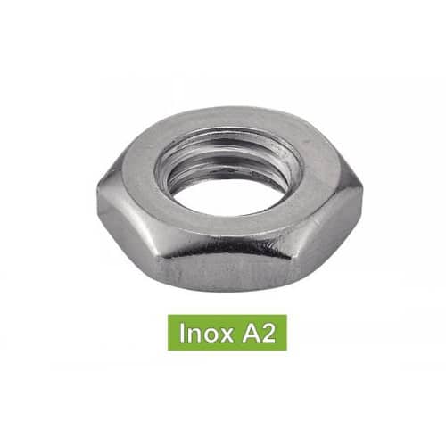 50 Écrous bas hexagonaux M14 - Inox A2, norme DIN 439 - ACTON