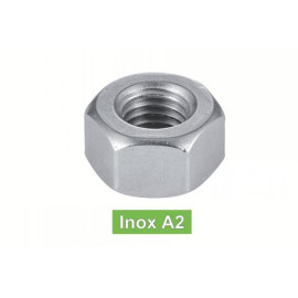 100 Écrous hauts M10 - Inox A2, norme UNI 5587 - Résistants et durables - ACTON