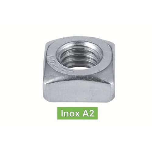 100 Ecrous Carrés M10 mm - DIN 557 - UNI 5597 - Inox A2 - D-Work