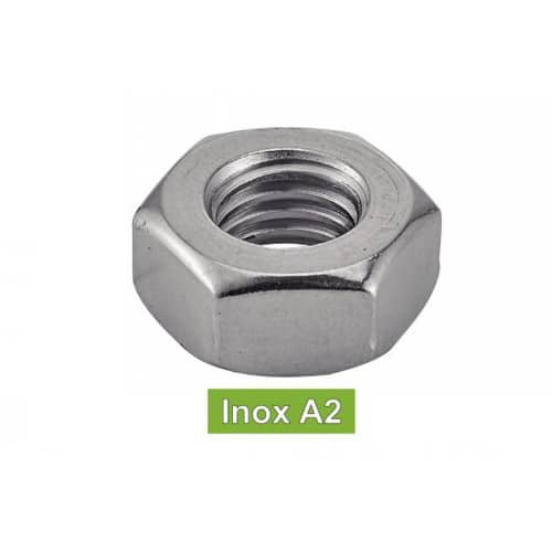 50 Ecrous Hexagonaux Pas à Gauche M12 mm - DIN 934 - Inox A2 - D-Work