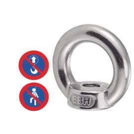 5 Ecrous à Anneau M24 mm - TYPE DIN 582 - UNI 2948 - Inox A2 - D-Work