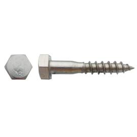 100 Tirefonds Bois Tête Hexagonale (TH) 8 x 60 mm Inox A2 - D-Work