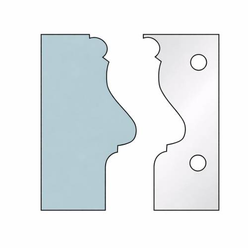 Jeu de 2 fers Profilés Ht. 90 x 5,5 mm - N° 304 Corniche - Résistance et Précision - Outil pour Menuiserie - Diamwood