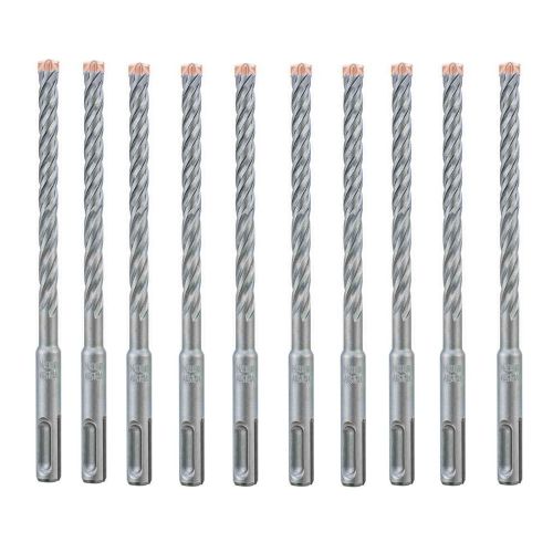 Foret Pour Marteau Perforateur SDS-Plus 10 mm - 4 Tranchants - Longueur 26 cm - Lot de 10 - ALPEN-MAYKESTAG