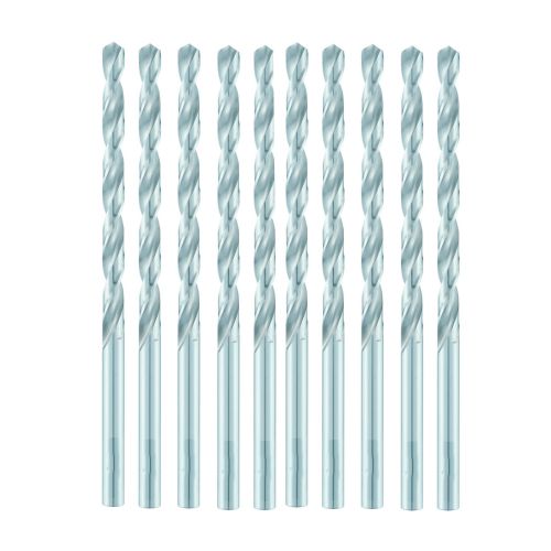 10 Forets Hélicoïdaux HSS Série Longue DIN 340 RN - Aciers 118° D. 5 x Lt. 132 x Lu. 87 x Q. 5 mm x Z2 - Diamwood