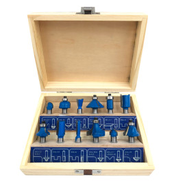 Scatola di legno con 12 punte da fresa in metallo duro x Q. 8 mm - 440320 - (solo in francese) Beast