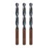 3 Forets Hélicoïdaux HSS Court DIN 338 RN - Aciers 118° D. 17.46 x Lt. 184 x Lu. 125 x Q. 17.46 mm x Z2 - Diamwood