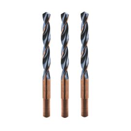 3 Forets Hélicoïdaux HSS Court Queue Réduite DIN 338 RN - Aciers 118° D. 19.5 x Lt. 205 x Lu. 140 x Q. 12.5 mm x Z2 - Diamwood