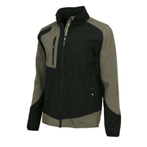 Blouson de Travail en Softshell Pecco - Taille 4XL - Noir/Kaki - Résistant et Confortable - D-Work