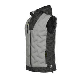 Doudoune de Travail Sans Manches Barres - Taille 4XL - Gris Chiné - Résistant et Confortable - D-Work