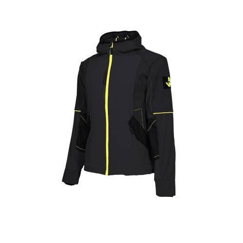 Blouson de Travail Garcia - Taille M - Noir/Jaune Fluo - Résistant et Sécurisant - D-Work