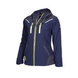 Blouson de Travail en Softshell Femme Florence - Taille XS - Marine/Jaune Fluo - Résistant et Confortable - D-Work