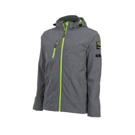 Blouson de Travail en Softshell Borel - Taille S - Gris Chiné/Jaune Fluo - Résistant et Confortable - D-Work