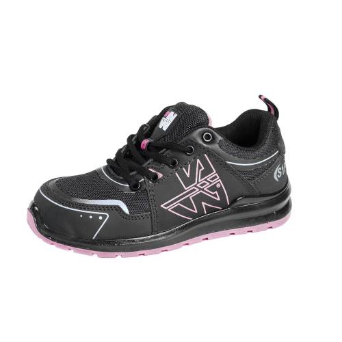 Chaussures de Sécurité Basses Femme Perec - Taille 40 - Noir/Fuchsia - Résistant et Confortable - D-Work
