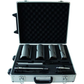 Valise de 5 Couronnes Diamant Perforateurs - Diam 32, 52, 68, 82, 102 - Outils de Perforation Efficaces - LEMAN