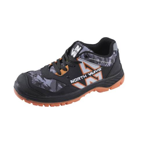 Chaussures de Sécurité Basses Powell - Taille 41 - Noir/Woodland - Résistant et Confortable - D-Work