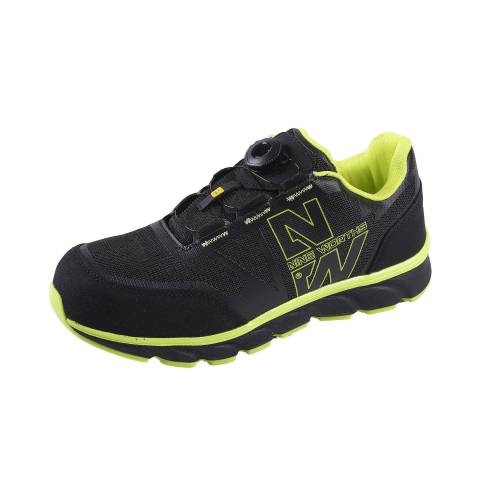 Chaussures de Sécurité Basses Nurmi - Taille 44 - Noir/Jaune Fluo - Résistant et Confortable - D-Work
