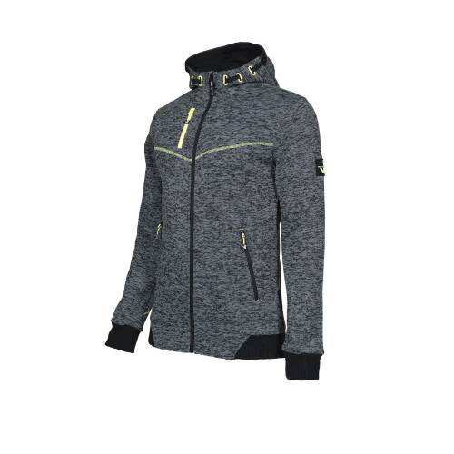 Gilet de Travail Botta - Taille XXL - Gris Chiné/Jaune Fluo - Résistant et Confortable - D-Work