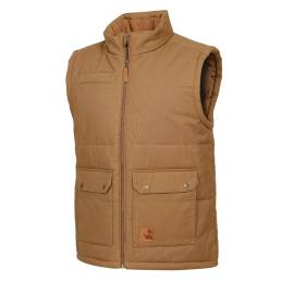 Gilet de Travail Sans Manches Noah - Taille 3XL - Camel - Résistant et Confortable - D-Work
