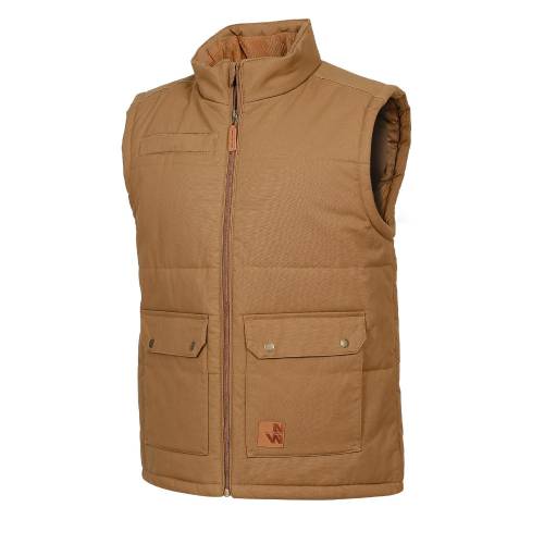 Gilet de Travail Sans Manches Noah - Taille 4XL - Camel - Résistant et Confortable - D-Work