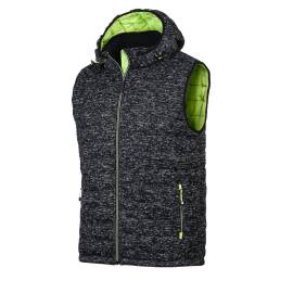 Gilet Sans Manches de Travail Teddy - Taille M - Noir/Jaune Fluo - Résistant et Confortable - D-Work