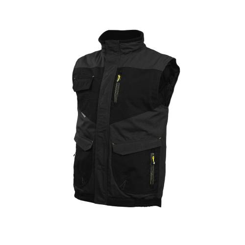 Gilet Sans Manches de Travail Ali - Taille 3XL - Noir - Résistant et Confortable - D-Work