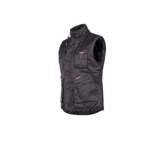 Gilet Sans Manches de Travail Femme Maryse - Taille XL - Noir - Résistant et Confortable - D-Work