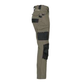 Pantalon de Travail Femme Eve - Taille 36 - Kaki - Résistant et Confortable - D-Work