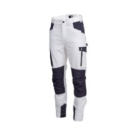 Pantalon de Travail Leonard - Taille 36 - Blanc/Gris - Résistant et Confortable - D-Work