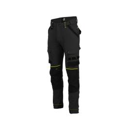 Pantalon de Travail Sacha - Taille 38 - Noir/Jaune Fluo - Résistant et Confortable - D-Work