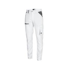 Pantalon de Travail Marlow - Taille S - Blanc/Gris - Résistant et Confortable - D-Work