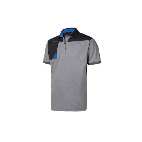 Polo de Travail Horten - Taille XL - Noir/Gris Chiné - Résistant et Confortable - D-Work